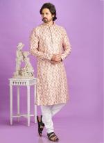 Semi Cotton Brown Traditional Wear Digital Printed Kurta Pajama